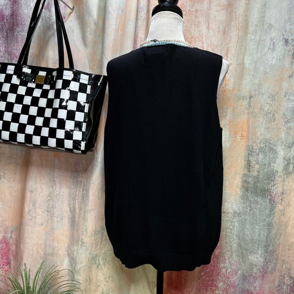 VTG 📌Quacker Factory Knitted Tank Top with Sequins at the Neckline - Picture 6 of 13